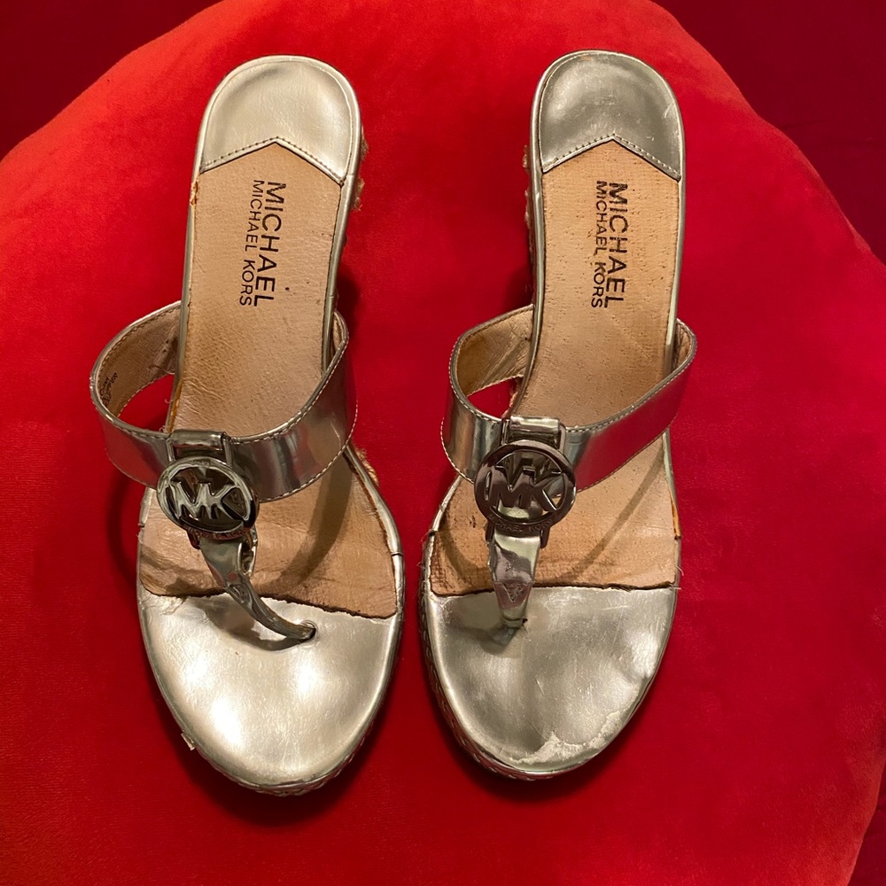Michael Kors 

Flossey Slip-On Wedge Sandals